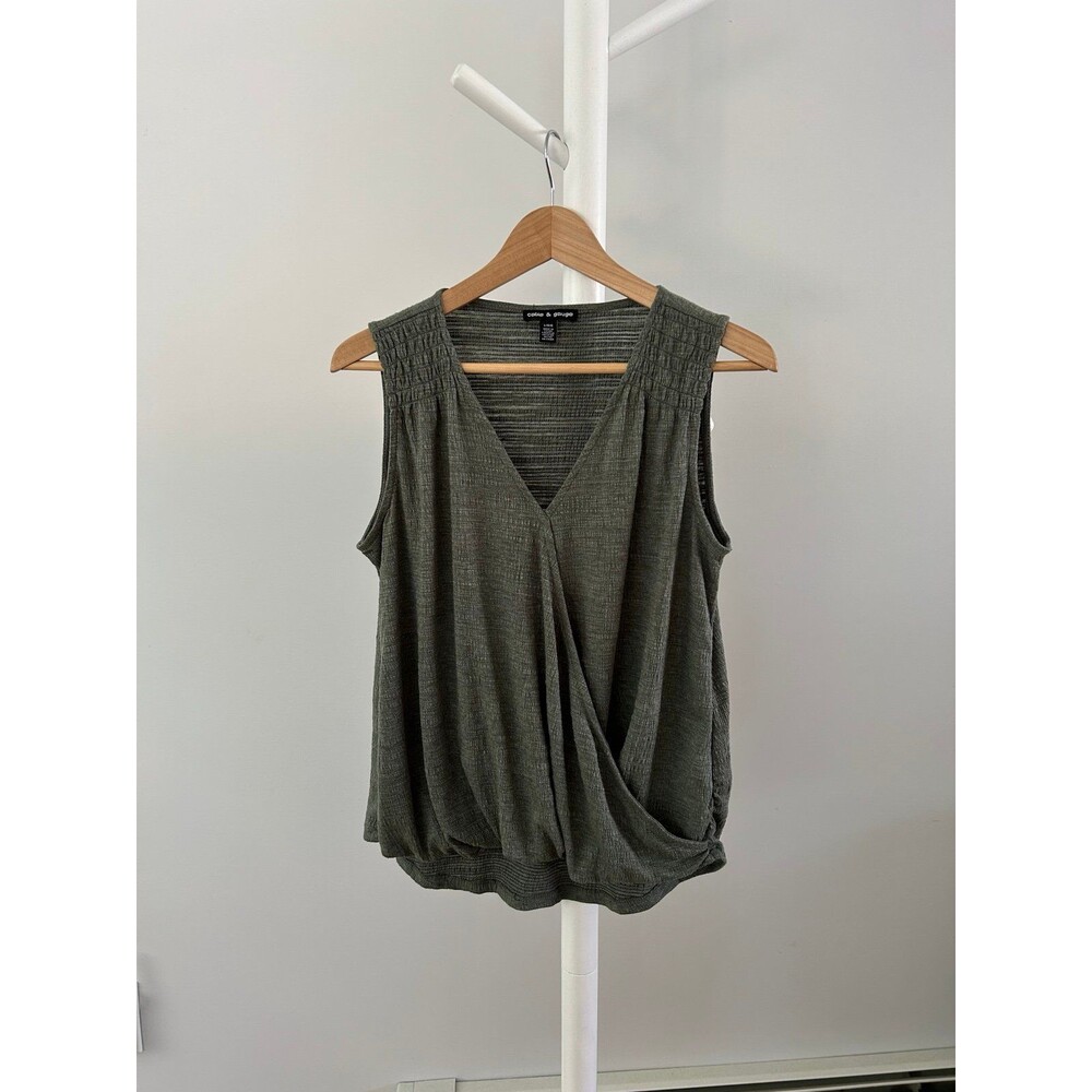 Olive V Neck Top